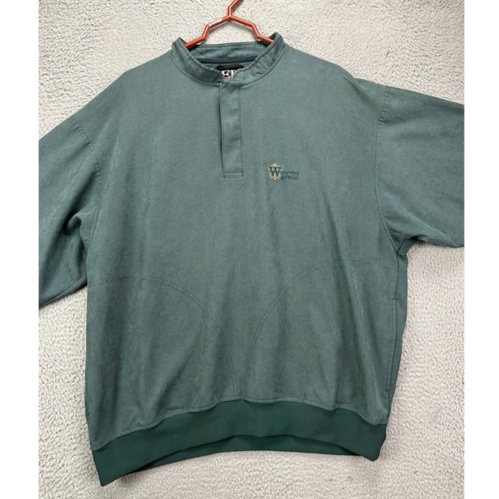 Zero Restriction Jacket Men XL Green Nylon Blend Quarter Snap Golf Pullover Logo